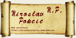 Miroslav Popčić vizit kartica